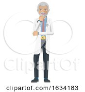 Poster, Art Print Of Mature Doctor Infographic Cartoon Character Mascot