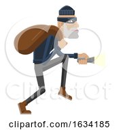 Poster, Art Print Of Thief Burglar Robber Criminal Cartoon Mascot