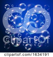 Poster, Art Print Of Transparent Bubbles Over Dark Blue