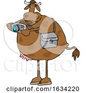 Poster, Art Print Of Cartoon Cow Photographer Taking Pictures