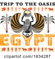 Poster, Art Print Of Scarab Beetle And Egyptian Symbols