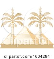 Egyptian Pyramids And Palm Trees