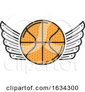 Poster, Art Print Of Winged Basketball Sports Design