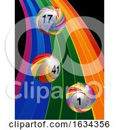 Poster, Art Print Of 3d Striped Bingo Lottery Balls On Rainbow