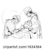 Poster, Art Print Of Black And White Surgeons Performing An Operation