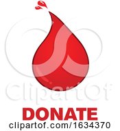 Poster, Art Print Of Blood Drop Over Donate Text