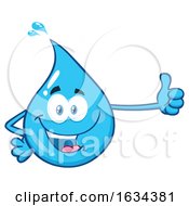 Poster, Art Print Of Water Drop Mascot Character Giving A Thumb Up