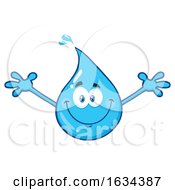 Poster, Art Print Of Water Drop Mascot Character Welcoming
