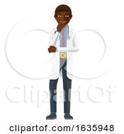 Young Black Medical Doctor Cartoon Mascot