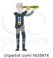 Telescope Spyglass Character Business Concept