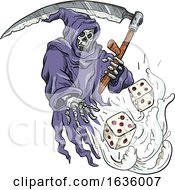 Poster, Art Print Of Grim Reaper Rolling Dice