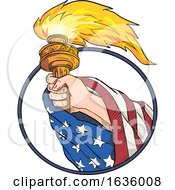 Hand Holding Liberty Torch Drawing Color by patrimonio