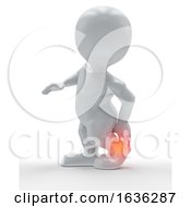 3D Figure Holding His Ankle In Pain