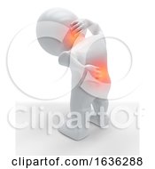 3d Figure Holding His Back And Neck In Pain