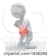 3D Figure Holding His Back In Pain