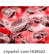 3D Medical Background With Blood Cells
