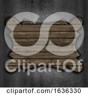 Poster, Art Print Of Wooden Shape On A Grunge Scratched Metal Texture