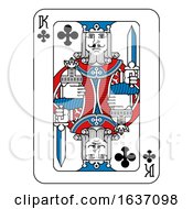 Poster, Art Print Of Playing Card King Of Clubs Red Blue And Black
