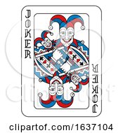 Poster, Art Print Of Playing Card Joker Red Blue And Black