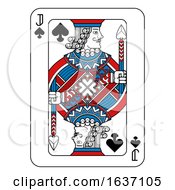 Poster, Art Print Of Playing Card Jack Of Spades Red Blue And Black