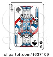 Playing Card King Of Spades Red Blue And Black by AtStockIllustration