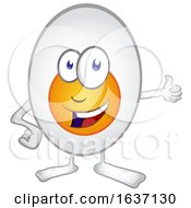 Happy Egg Mascot Giving A Thumb Up