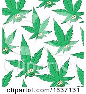Poster, Art Print Of Cannabis Pot Leaf Mascot Pattern
