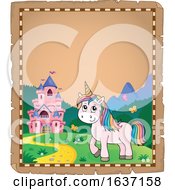 Poster, Art Print Of Border Of A Unicorn And Castle