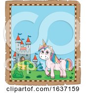 Poster, Art Print Of Border Of A Unicorn And Castle