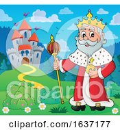 Poster, Art Print Of King Standing Near A Castle