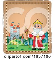 King Standing Near A Castle Border by visekart