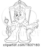 Poster, Art Print Of Black And White King Sitting On A Throne