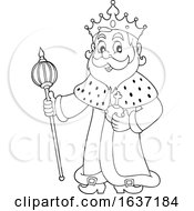 Black And White King Holding A Scepter
