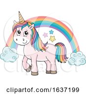 Poster, Art Print Of Cute Unicorn And Rainbow