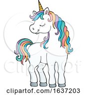 Poster, Art Print Of Cute Unicorn With Rainbow Hair