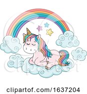 Poster, Art Print Of Cute Unicorn And Rainbow