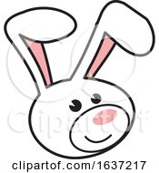 White Easter Bunny Rabbit Face by Johnny Sajem
