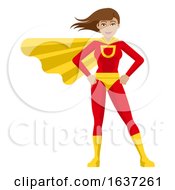 Poster, Art Print Of Superhero Woman Cartoon
