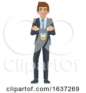 Poster, Art Print Of Business Man Cartoon Character Mascot