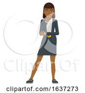 Poster, Art Print Of Business Woman Thinking Mascot Concept