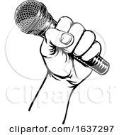 Hand Holding Microphone by AtStockIllustration