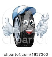 Tyre Cartoon Car Mechanic Service Mascot