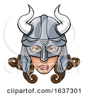 Viking Woman Warrior Mascot by AtStockIllustration