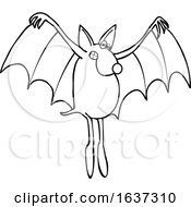 Poster, Art Print Of Cartoon Black And White Dog Bat