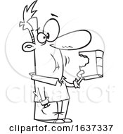 Poster, Art Print Of Cartoon Black And White Man Eating A Book