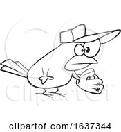 Cartoon Black And White Baseball Bird