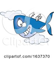 Poster, Art Print Of Cartoon Happy Flying Whale