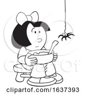Poster, Art Print Of Black And White Little Miss Muffet And Spider