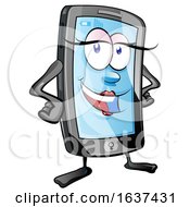 Poster, Art Print Of Cartoon Female Smart Phone Mascot