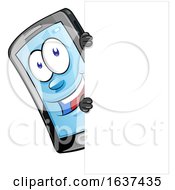 Poster, Art Print Of Cartoon Smart Phone Mascot With A Sign